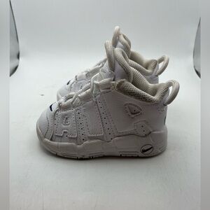 Nike Air More Uptempo babies white leather sneakers size 4C